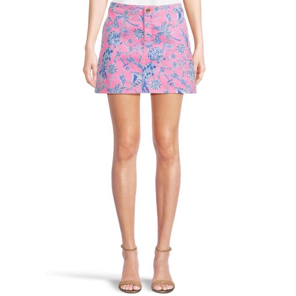 NWT Lilly Pulitzer Collette Skort in Rousseau Pink Barefoot Beachcombers Sz 0
